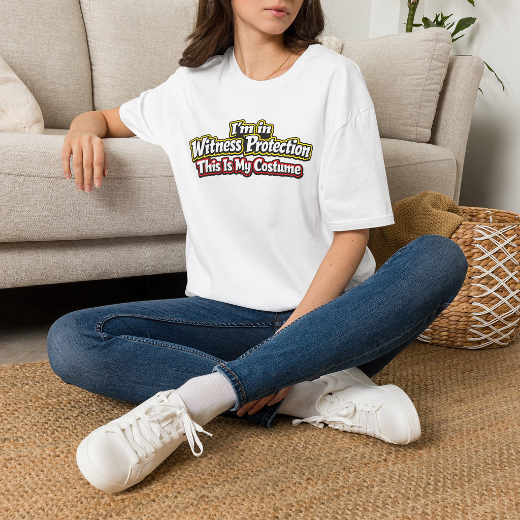 Witness Protection Costume T-Shirt — "I'm in Witness Protection This Is My Costume" Funny Halloween Graphic Tee