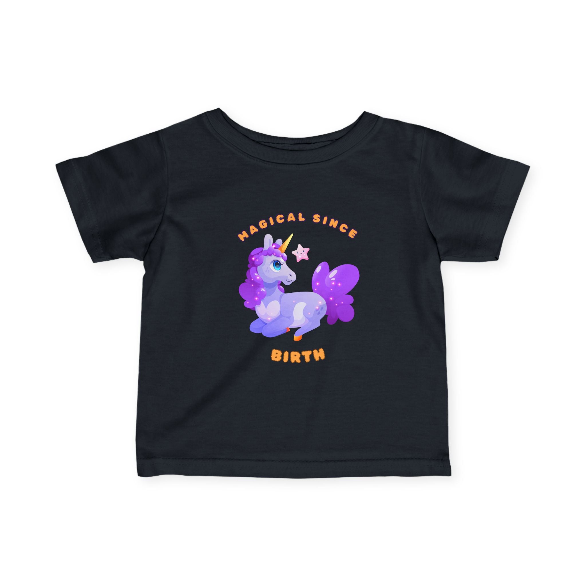 Infant Tee — "Magical Since Birth" Cute Purple Unicorn Baby Shirt - Mutantur Labs LLC