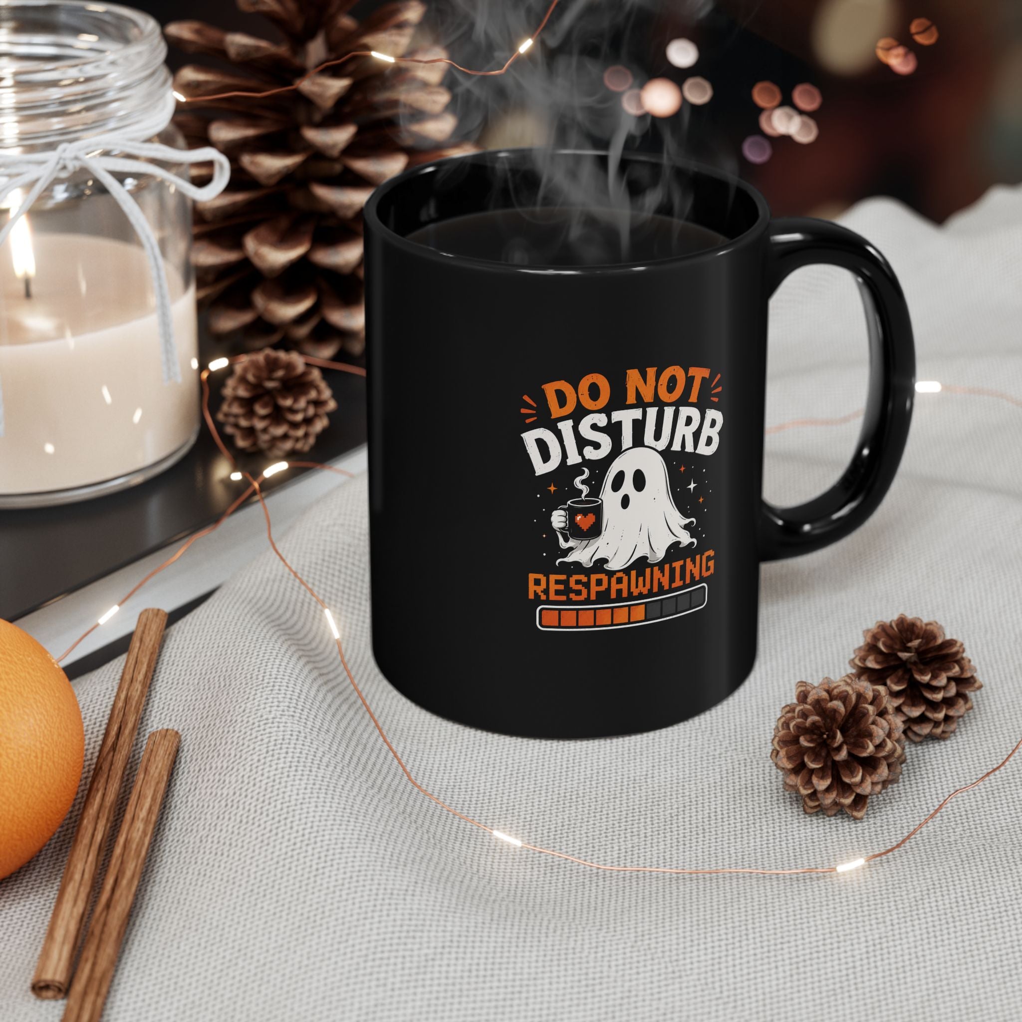 Do Not Disturb Respawning Mug — Halloween Gamer Black Coffee Cup 11oz