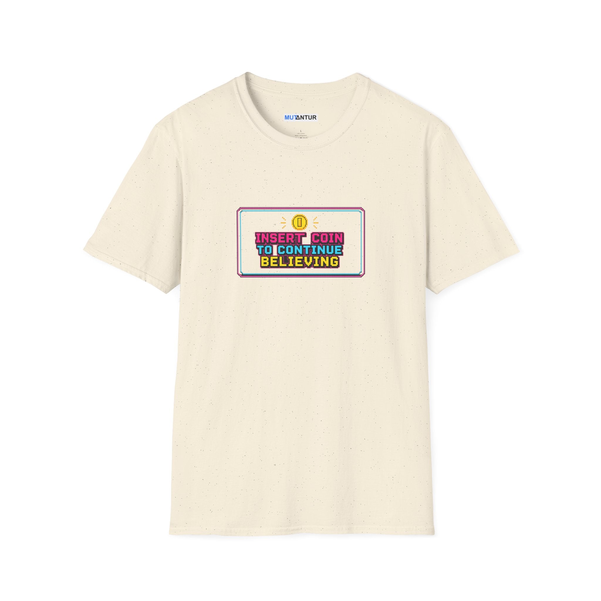 Insert Coin To Continue Believing T-Shirt | Retro Arcade Gamer Tee