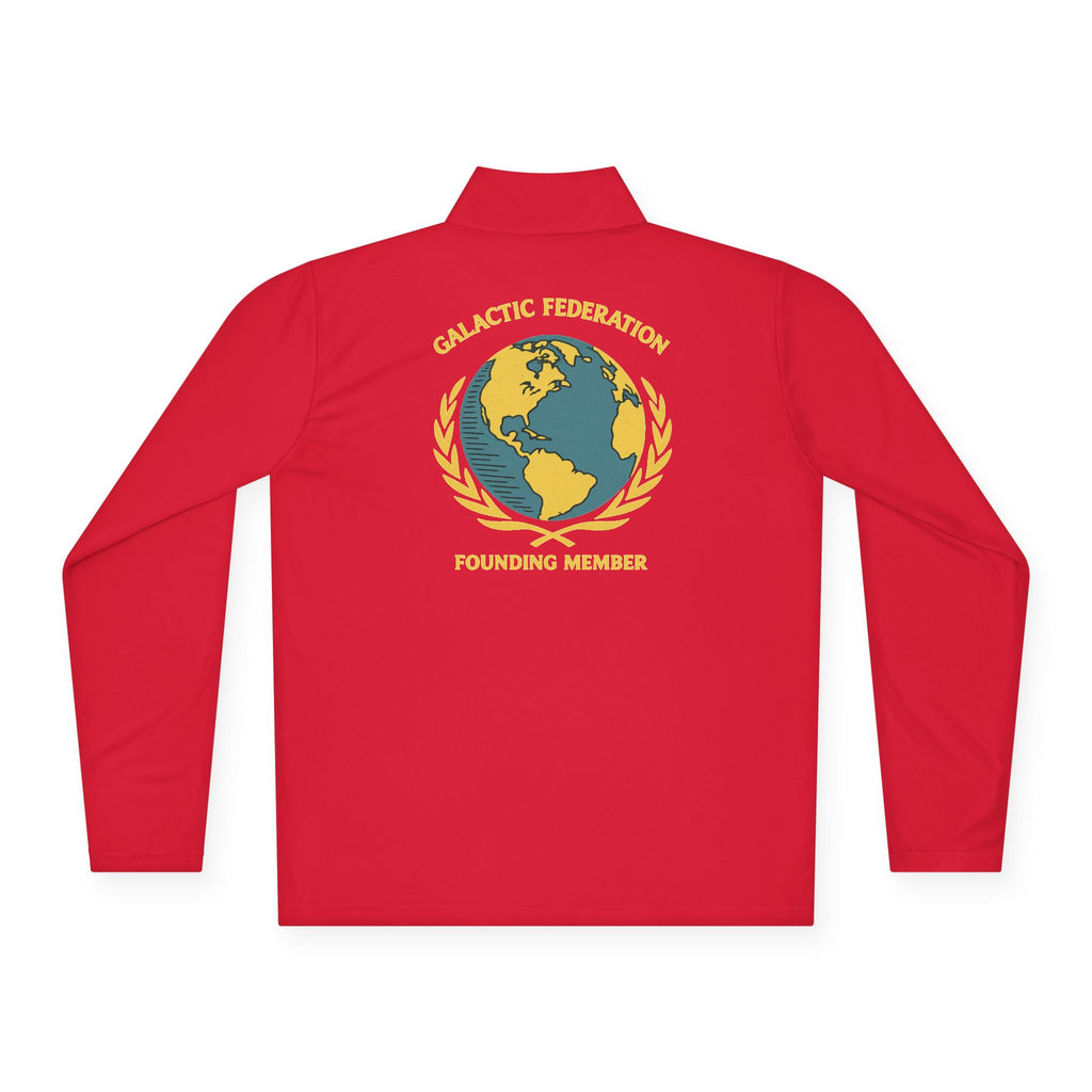 Galactic Federation Unisex Quarter-Zip Pullover - Comfortable, Stylish Outerwear for Outdoor Adventures - Mutantur Labs LLC