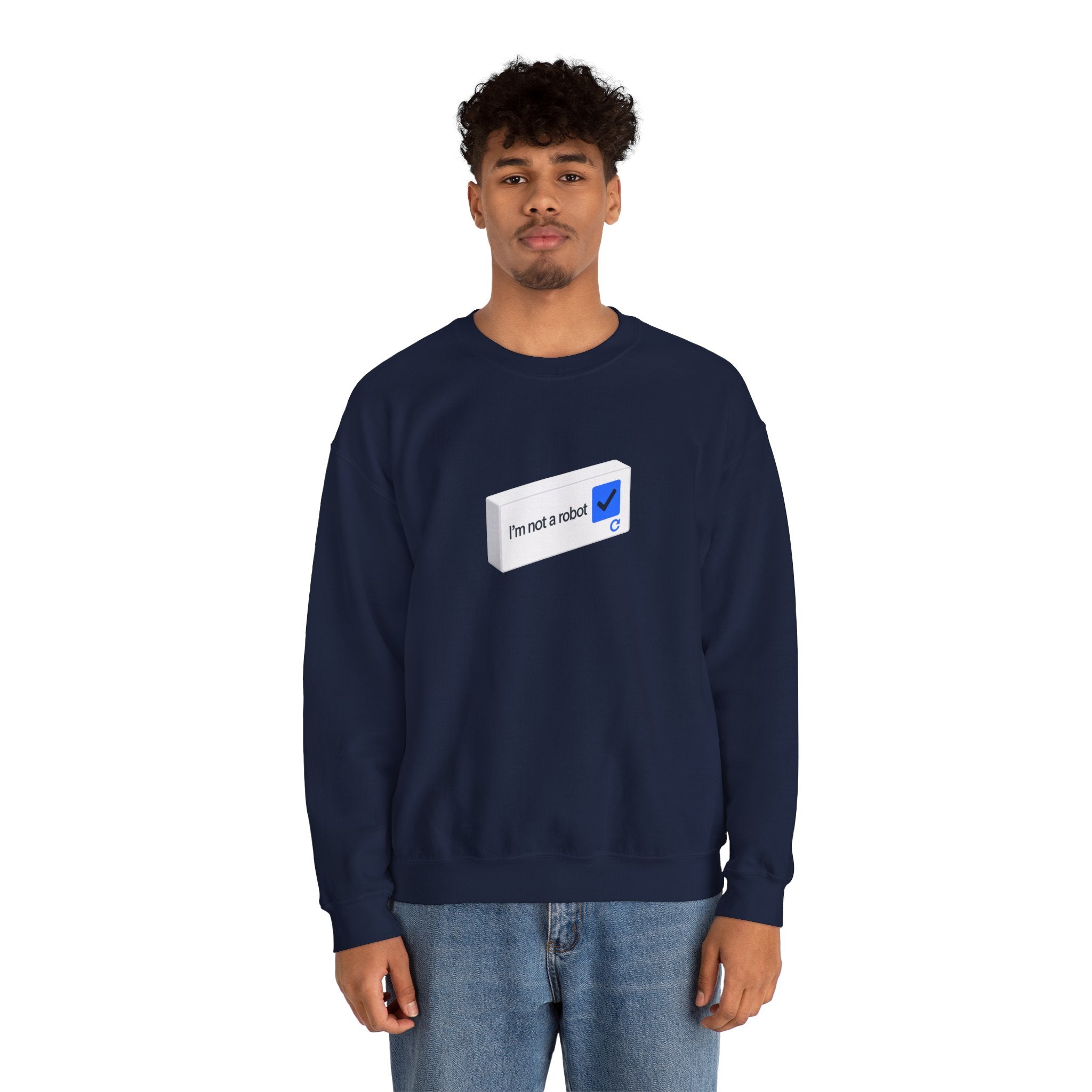 I'm Not a Robot checkbox graphic Sweatshirt | CAPTCHA humor