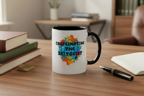 Caffeinating the Zeitgeist Mug | Funny Colorful Coffee Cup - Mutantur Labs LLC