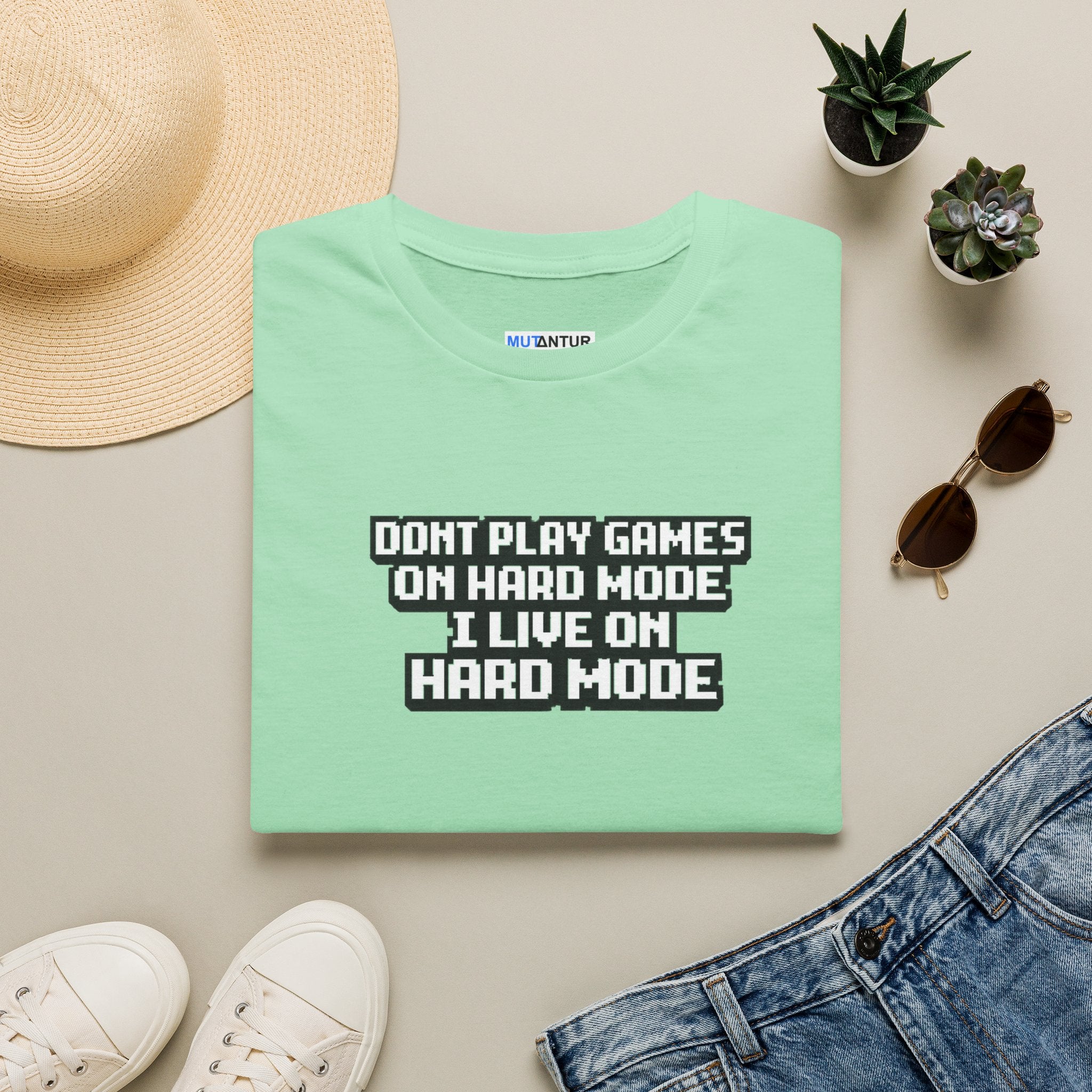 "Don't Play Games on Hard Mode, I Live on Hard Mode" Graphic Gamer T-Shirt