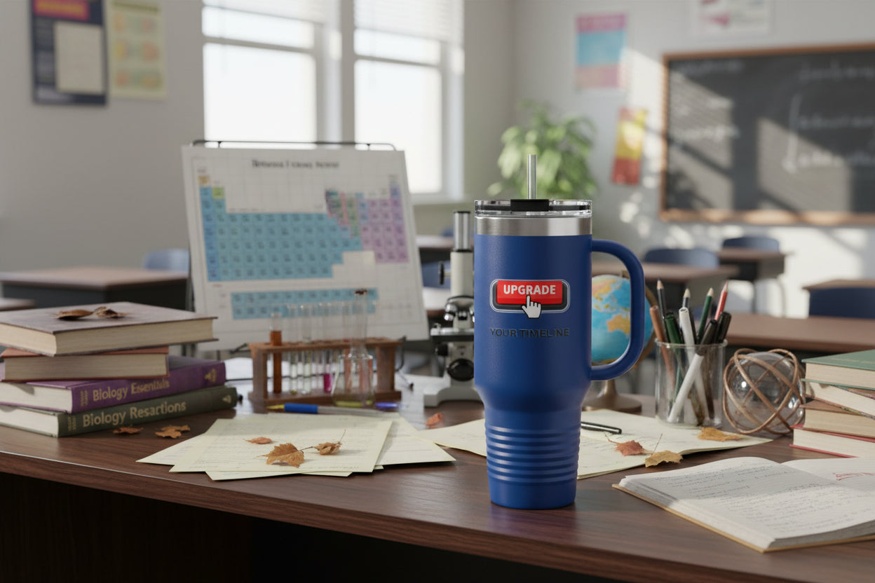 Upgrade Your Timeline 40oz Travel Mug — This Timeline Is Temporary Insulated Tumbler - Mutantur Labs LLC