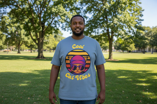 Cool Cat Vibes T-Shirt | Comfort Colors Funny Cat Tee - Mutantur Labs LLC