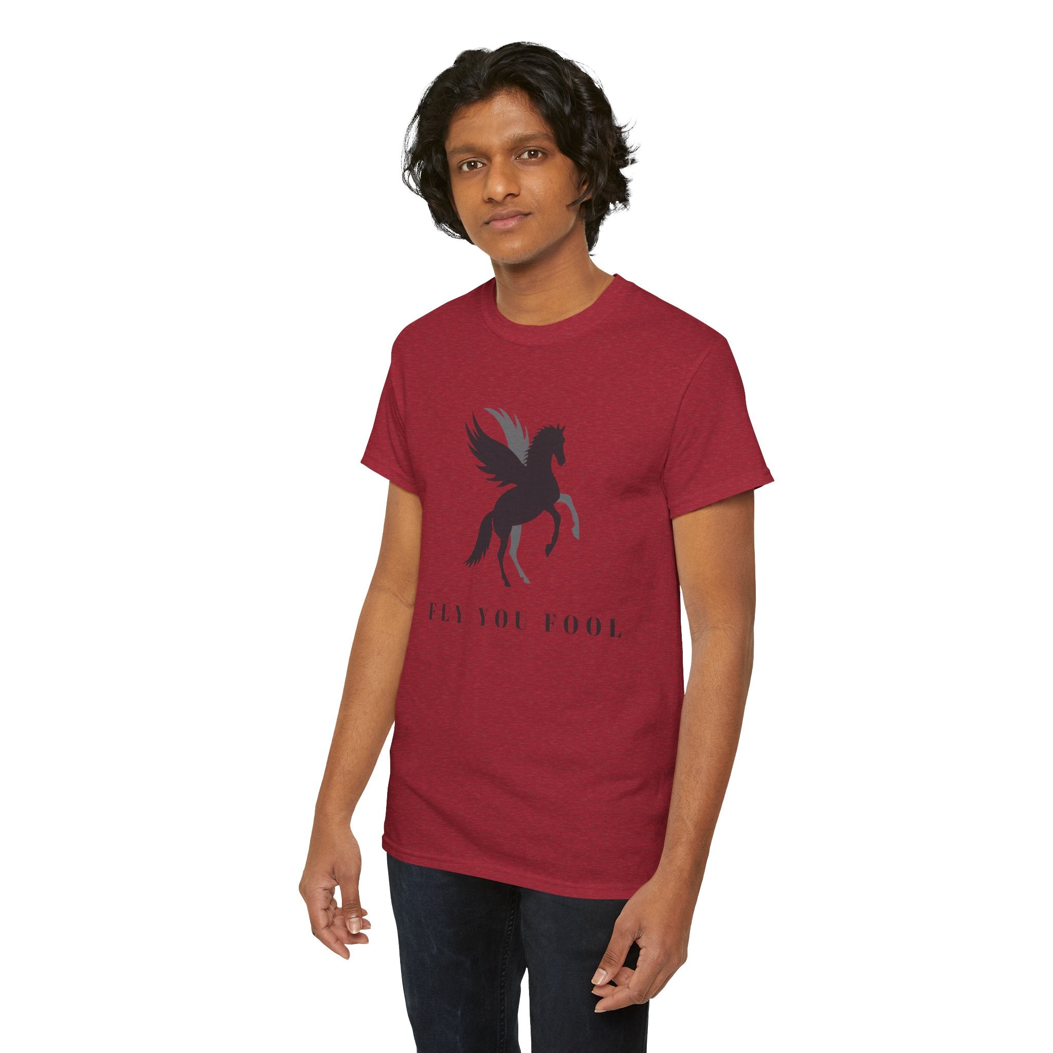 Pegasus silhouette Graphic T-Shirt: Fly You Fool Mythical Horse Tee - Mutantur Labs LLC
