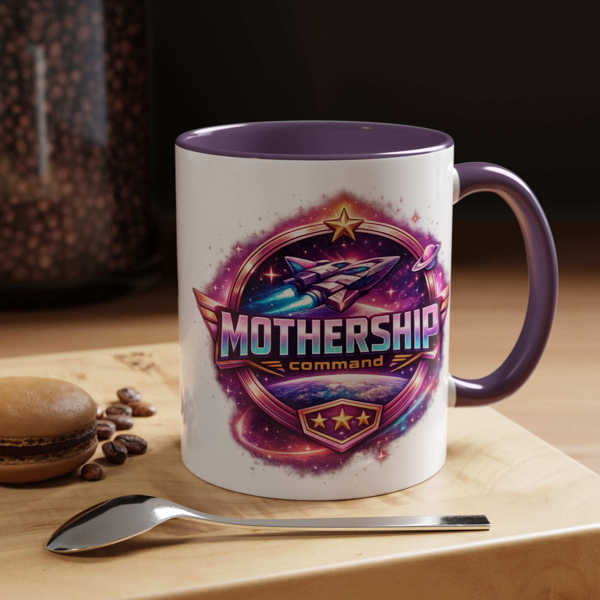MOTHERSHIP Command Mug | Funny Sci-Fi Mom Accent Coffee Mug - Mutantur Labs LLC