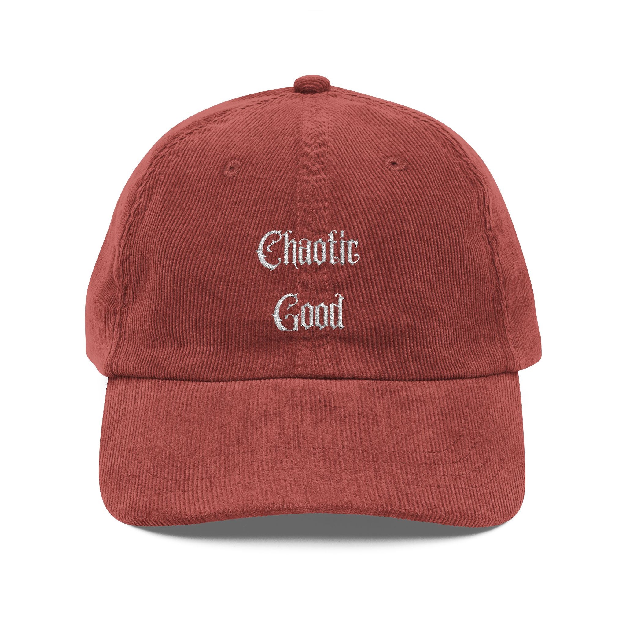 Chaotic Good Embroidered Corduroy Hat | Vintage RPG Nerd Cap - Mutantur Labs LLC