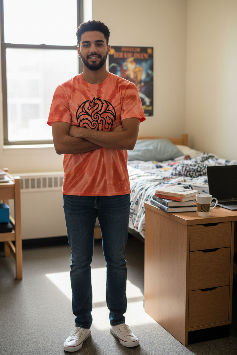 Dragon Triskele Spiral Tie-Dye T-Shirt | Celtic Dragon Symbol Tee