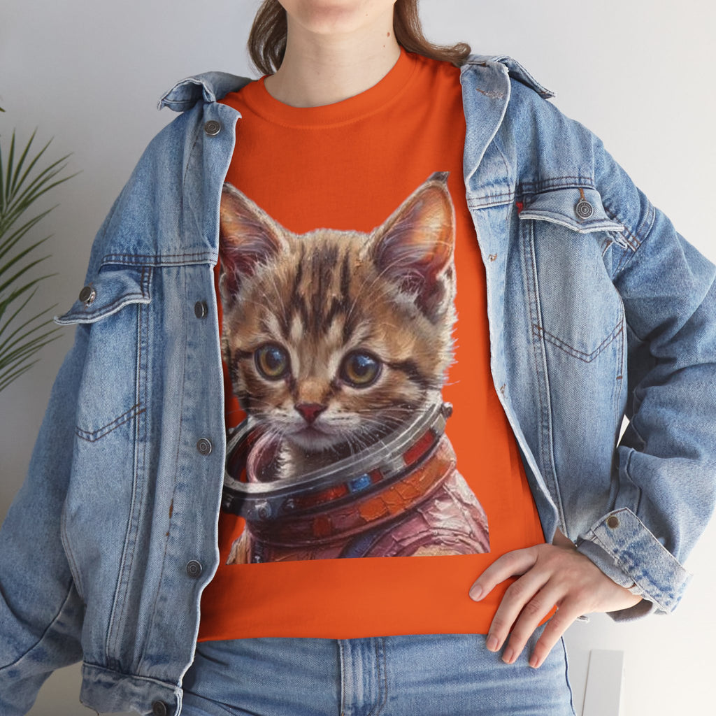 Astronaut Kitty Unisex Heavy Cotton Tee