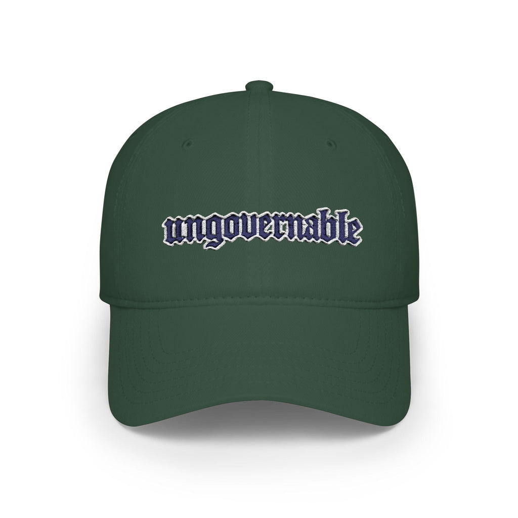 Ungovernable Embroidered Baseball Cap — Low Profile Statement Hat - Mutantur Labs LLC