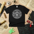 Alien Invasion Ground Crew UFO badge tee, side view