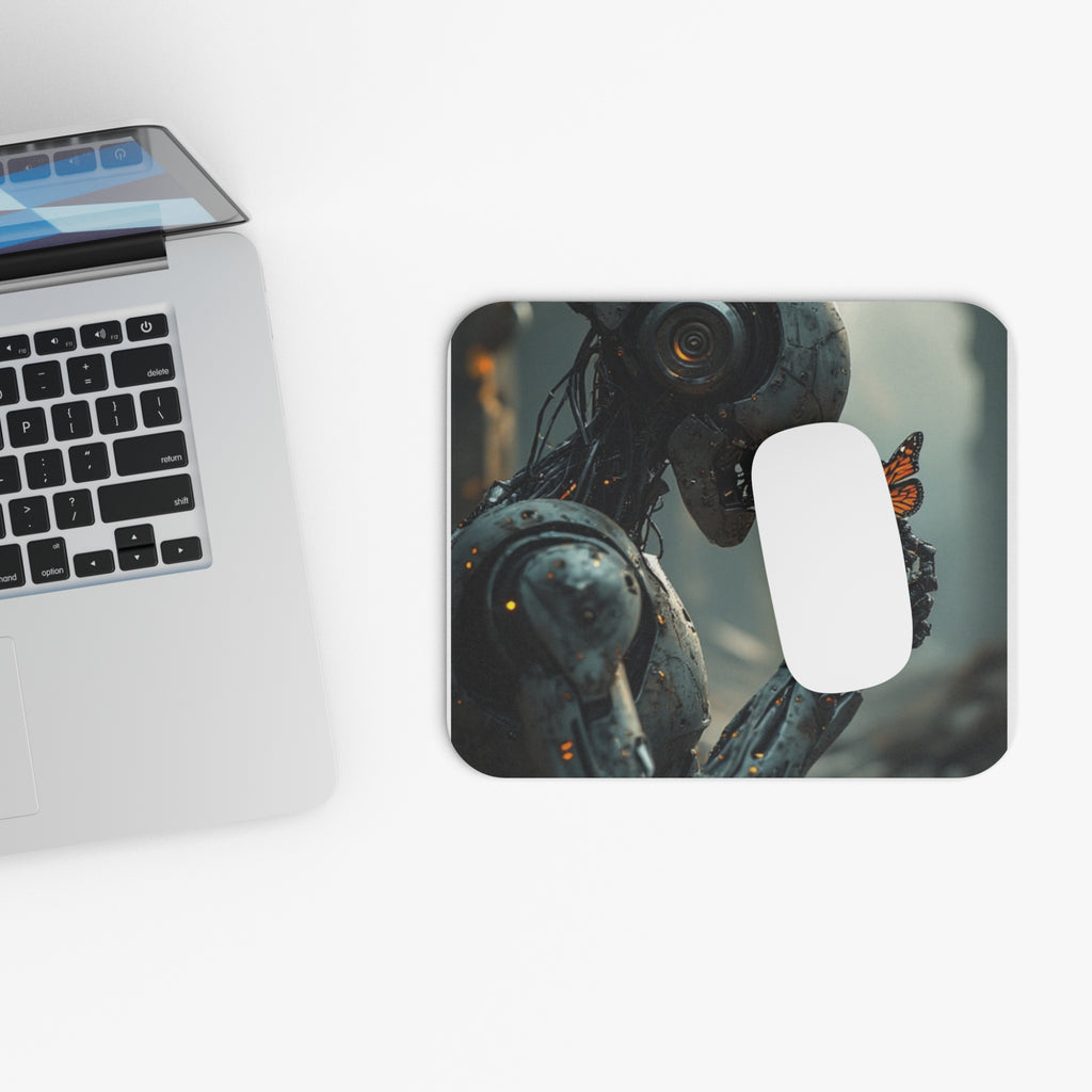 Robot Butterfly Mouse Pad | Futuristic Desk Accessory for Gaming, Home Office & Tech Lover Gifts - Mutantur Labs LLC