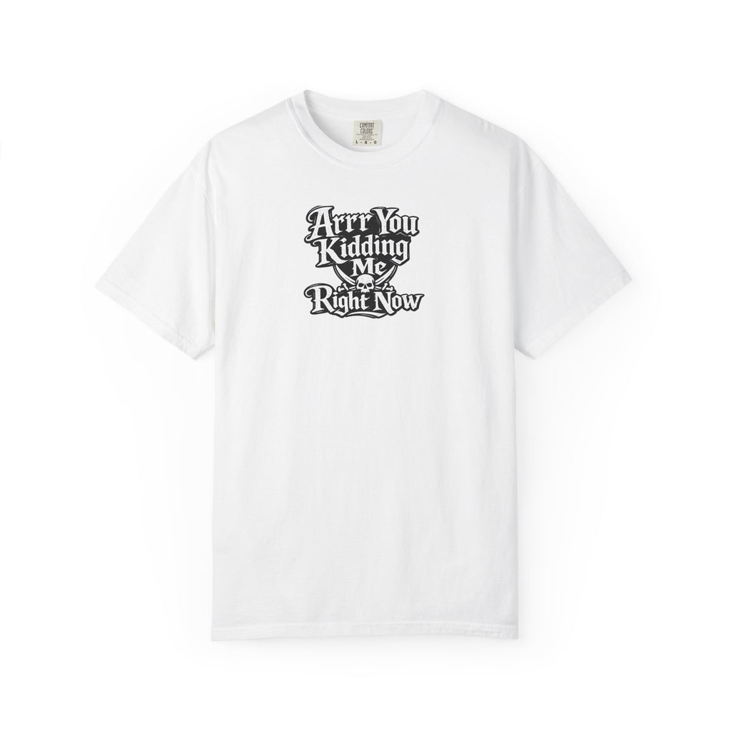 Arr You Kidding Me Right Now T-Shirt — Funny Pirate Script Comfort ColorsTee