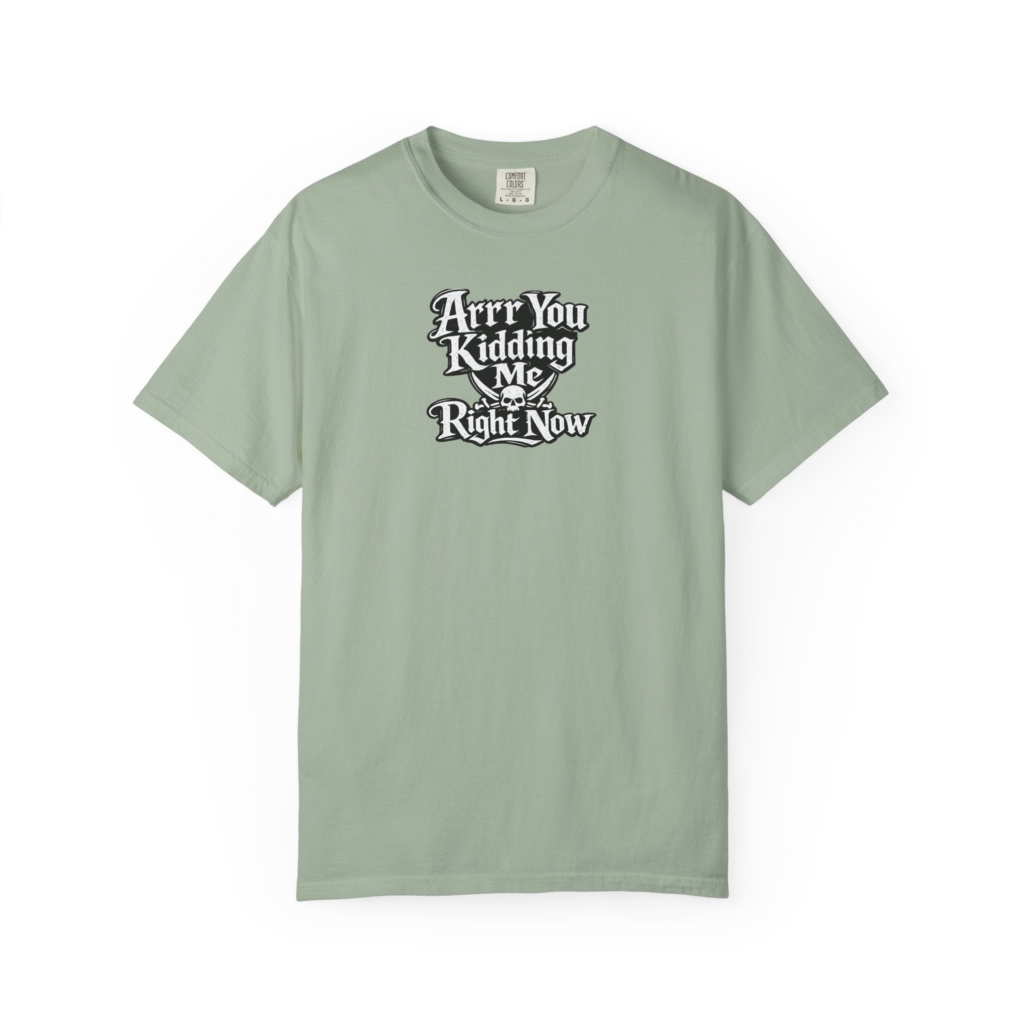 Arr You Kidding Me Right Now T-Shirt — Funny Pirate Script Comfort ColorsTee