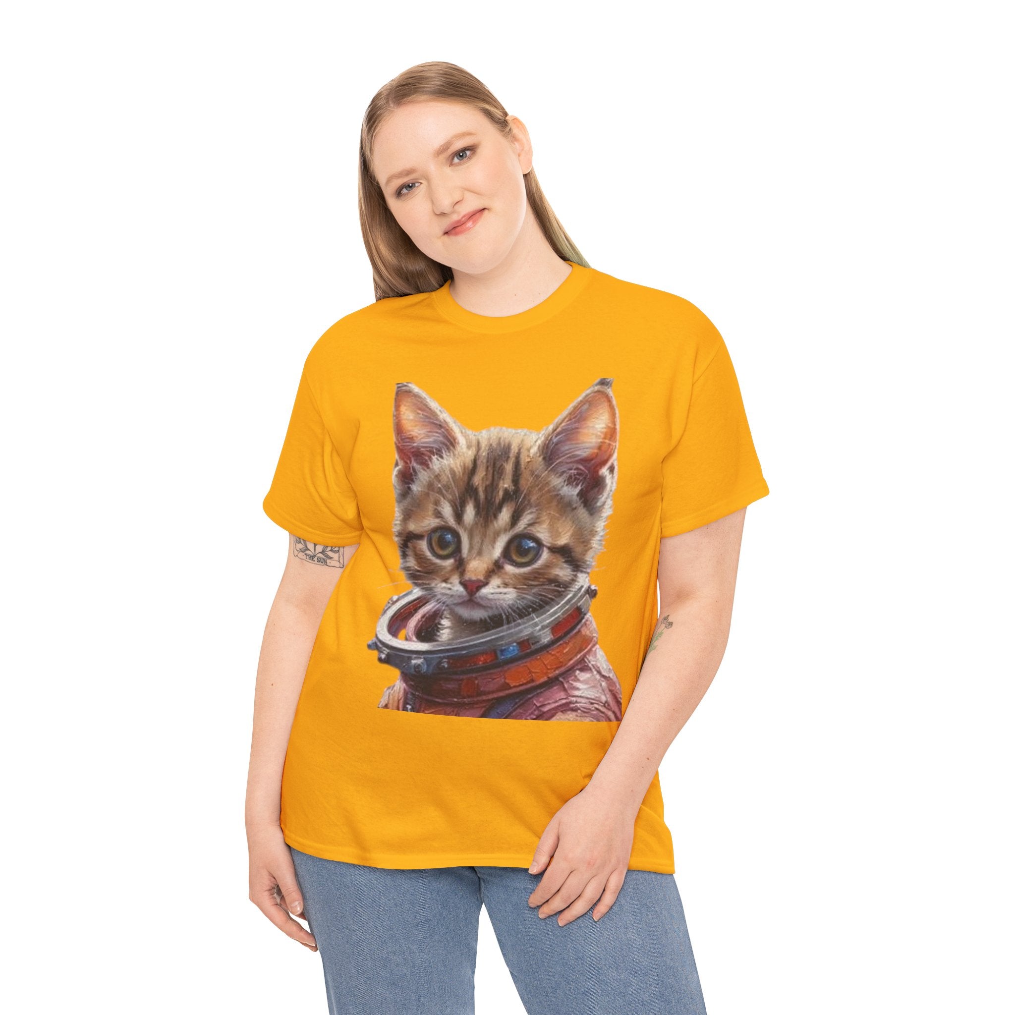 Astronaut Kitty Unisex Heavy Cotton Tee