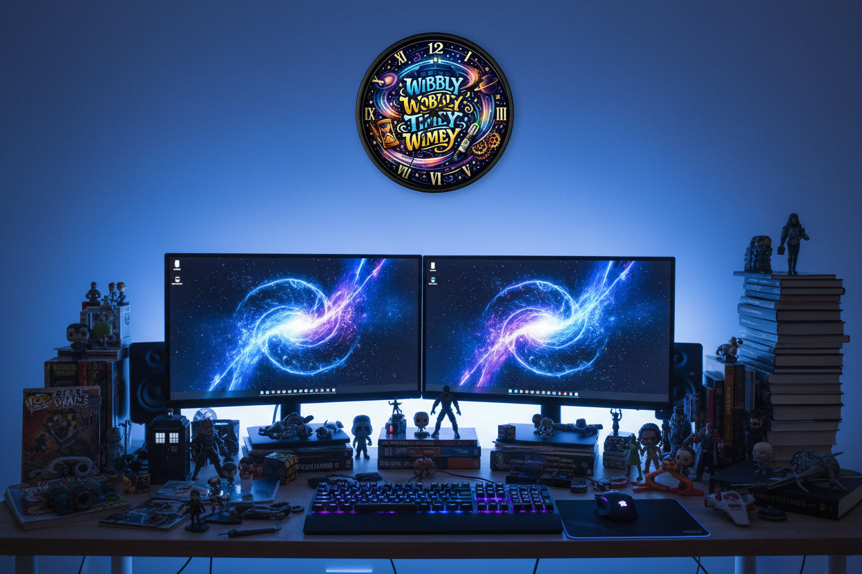 Wibbly Wobbly Timey Wimey Wall Clock — Doctor Who Inspired Galaxy Clock - Mutantur Labs LLC