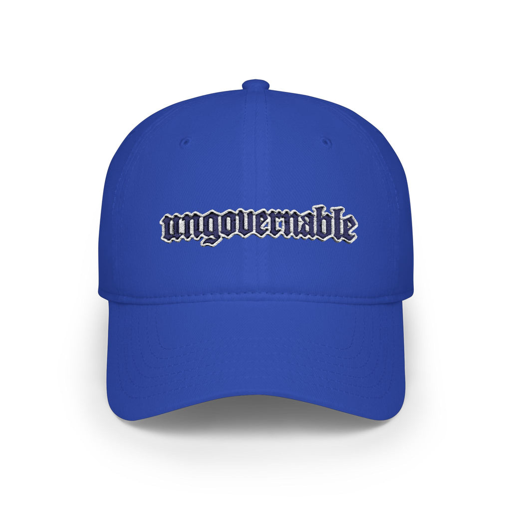 Ungovernable Embroidered Baseball Cap — Low Profile Statement Hat - Mutantur Labs LLC