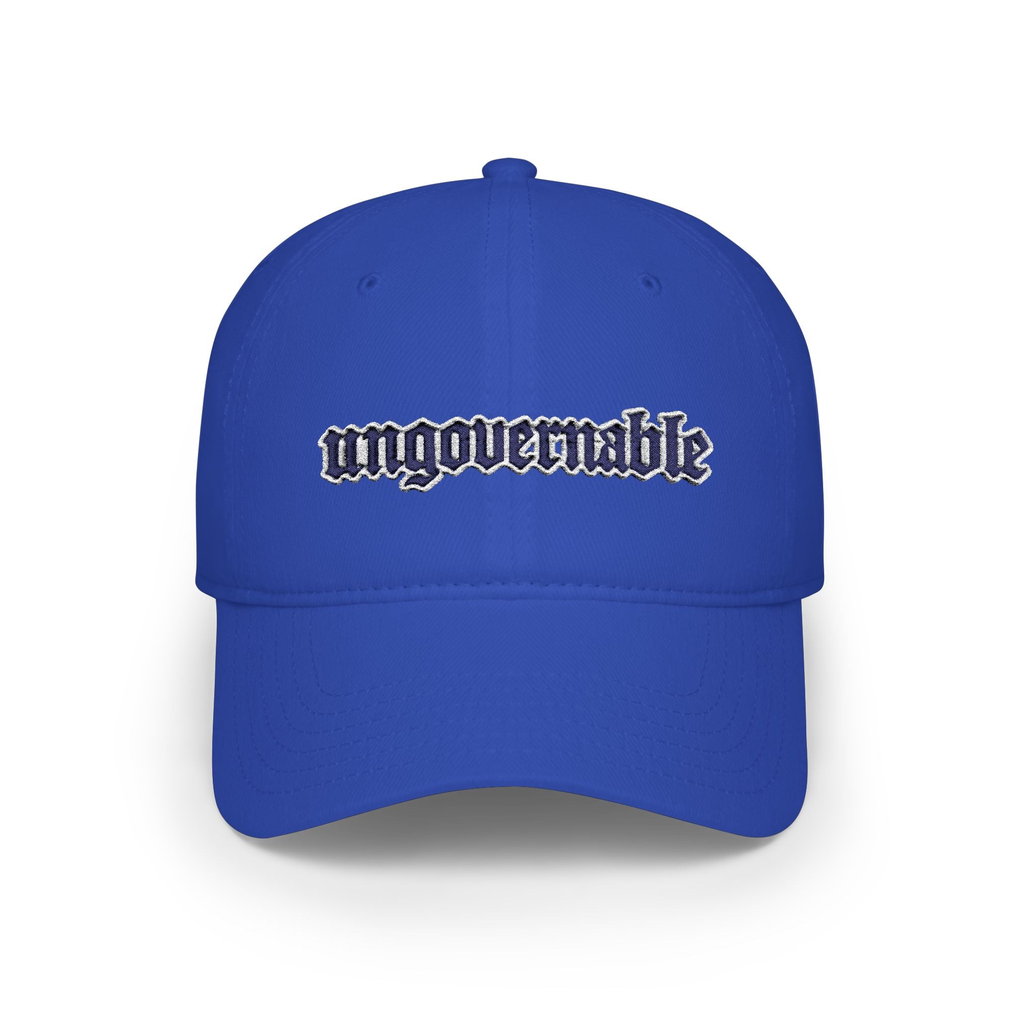 Ungovernable Embroidered Baseball Cap — Low Profile Statement Hat - Mutantur Labs LLC