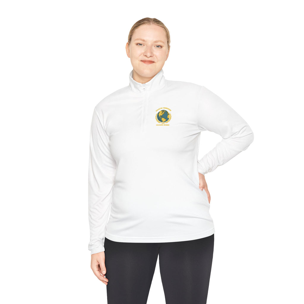 Galactic Federation Unisex Quarter-Zip Pullover - Comfortable, Stylish Outerwear for Outdoor Adventures - Mutantur Labs LLC