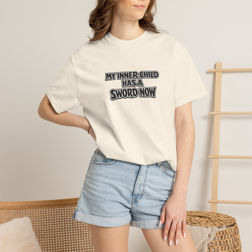 My Inner Child Has a Sword Now t-shirt, back view