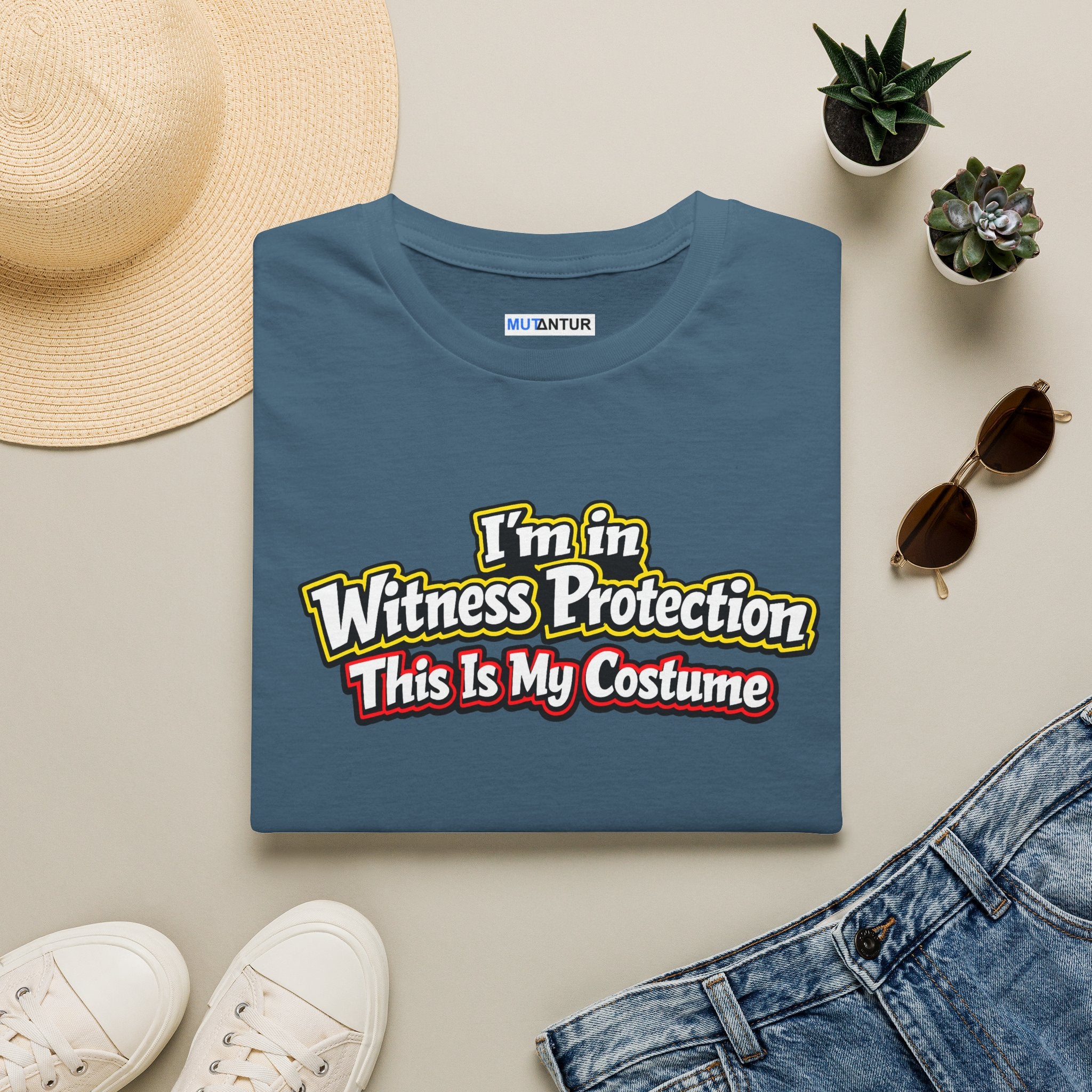 Witness Protection Costume T-Shirt — "I'm in Witness Protection This Is My Costume" Funny Halloween Graphic Tee