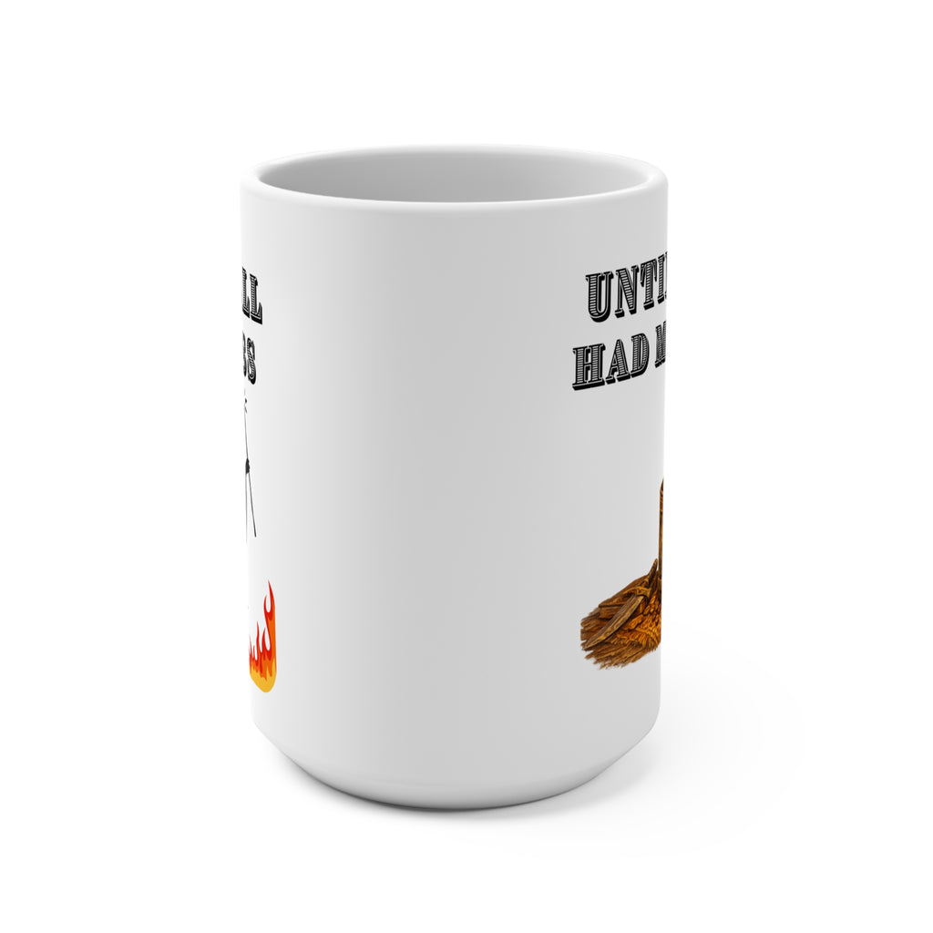 You Shall Not Pass Until I Have Had My Coffee" Rustic 15 oz Steaming Cup Design - Mutantur Labs LLC