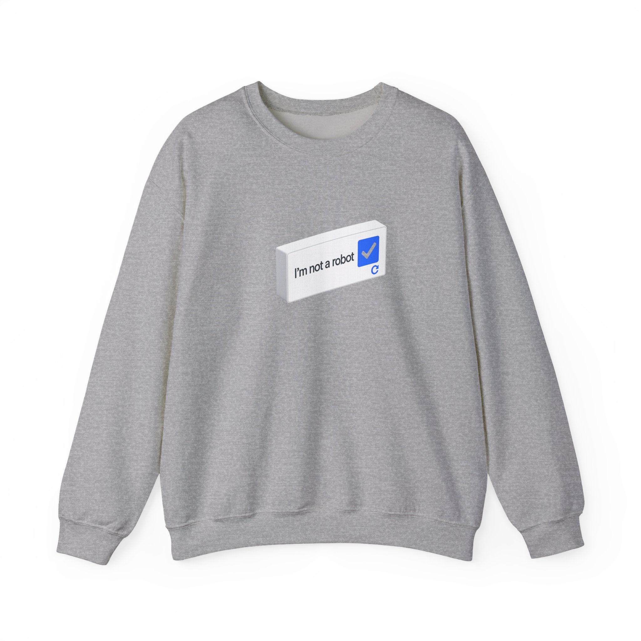 I'm Not a Robot checkbox graphic Sweatshirt | CAPTCHA humor - Mutantur Labs LLC