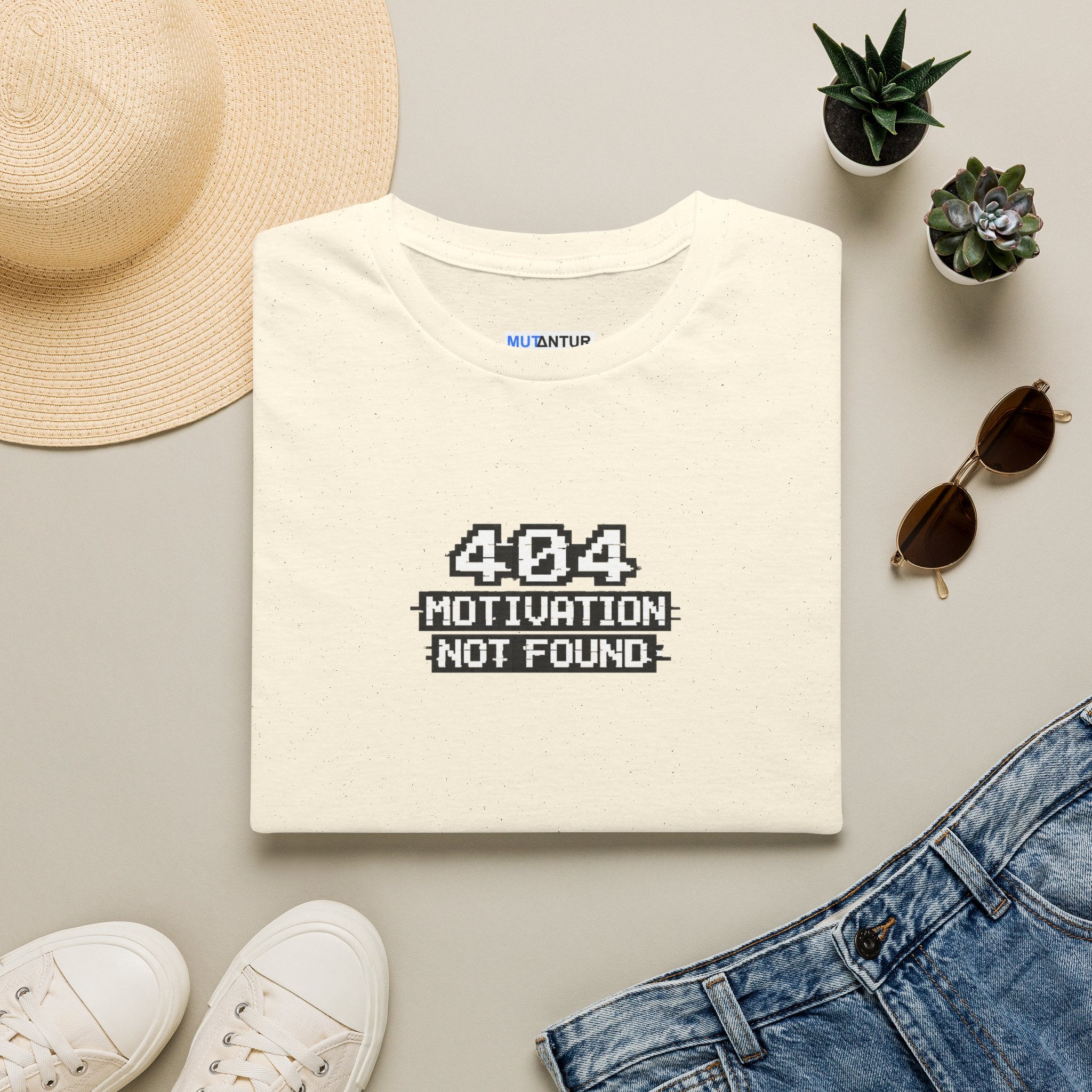 "404 Motivation Not Found" Retro Pixel Graphic Tee