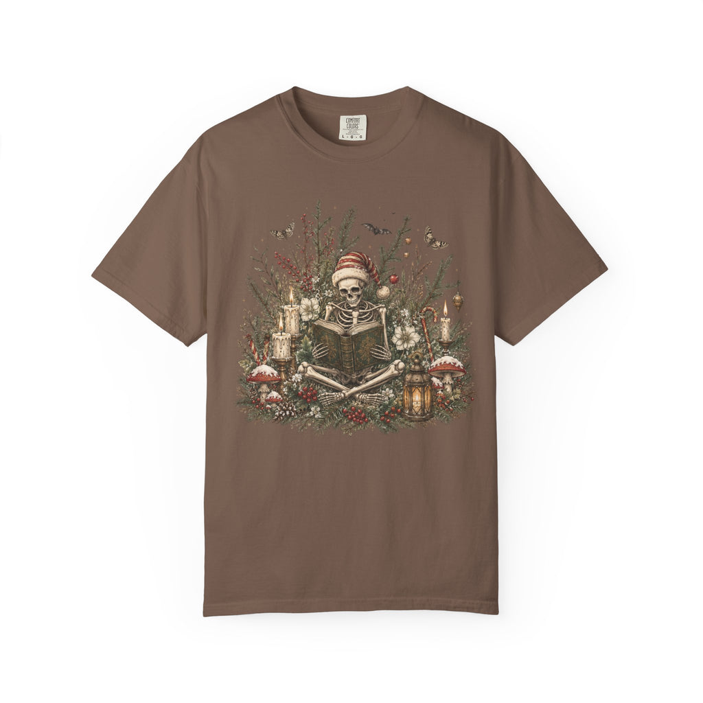 Skeleton Santa Holiday T-Shirt — Festive Gothic Christmas Comfort Colors Tee