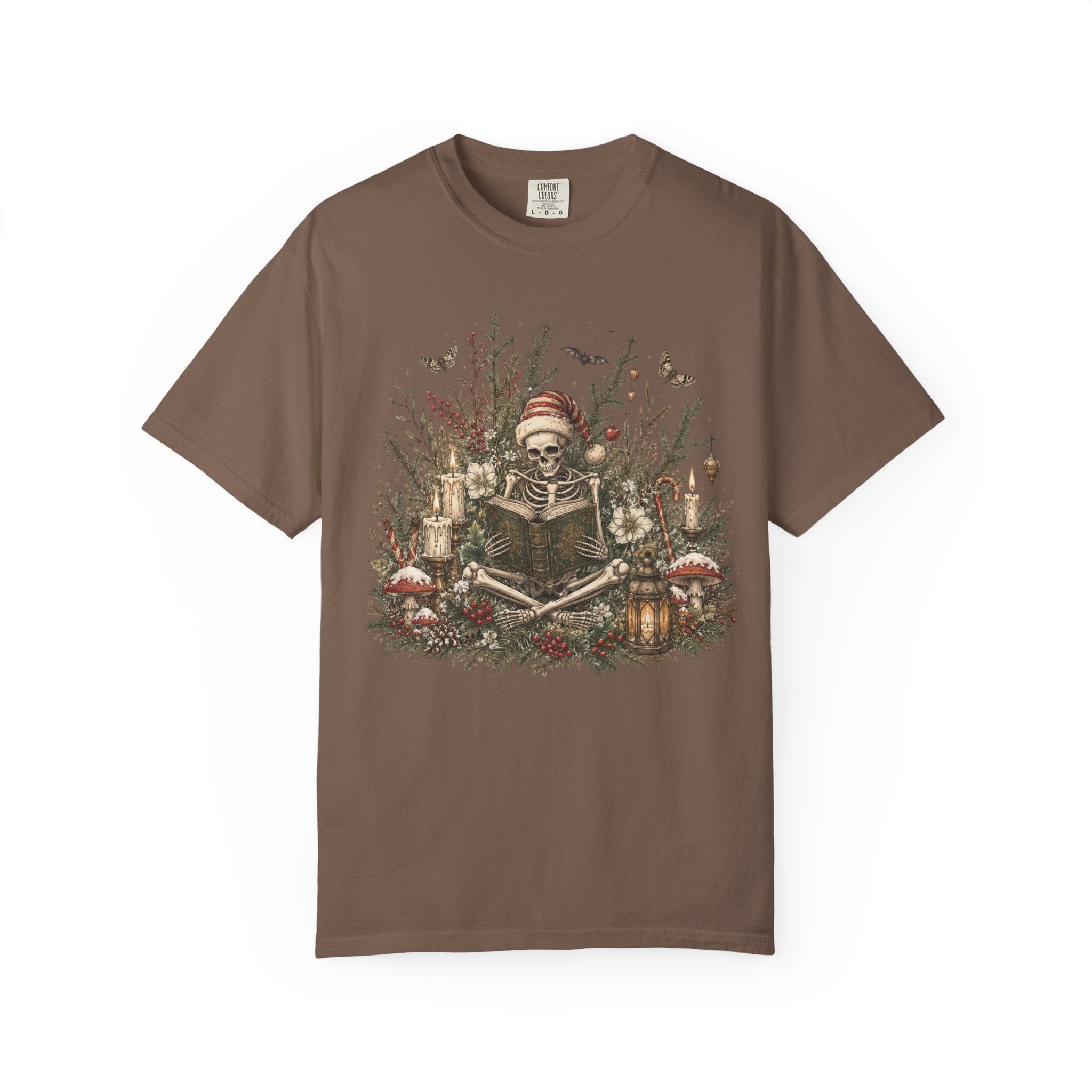 Skeleton Santa Holiday T-Shirt — Festive Gothic Christmas Comfort Colors Tee