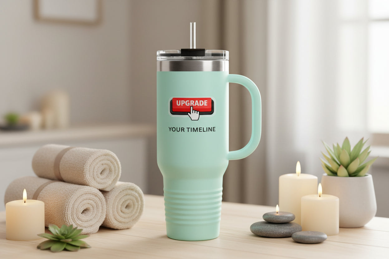 Upgrade Your Timeline 40oz Travel Mug — This Timeline Is Temporary Insulated Tumbler - Mutantur Labs LLC