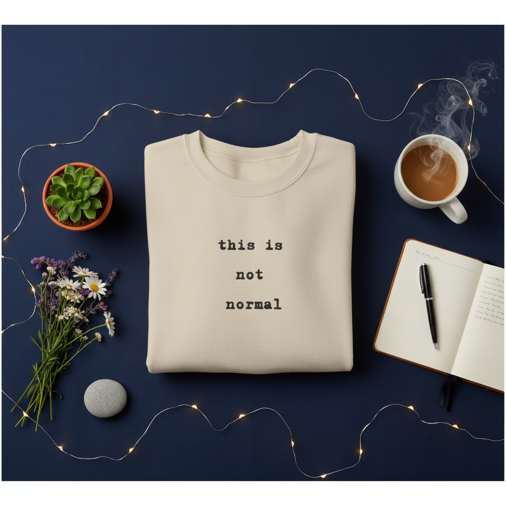 This Is Not Normal Sweatshirt | Funny Minimalist Text Crewneck