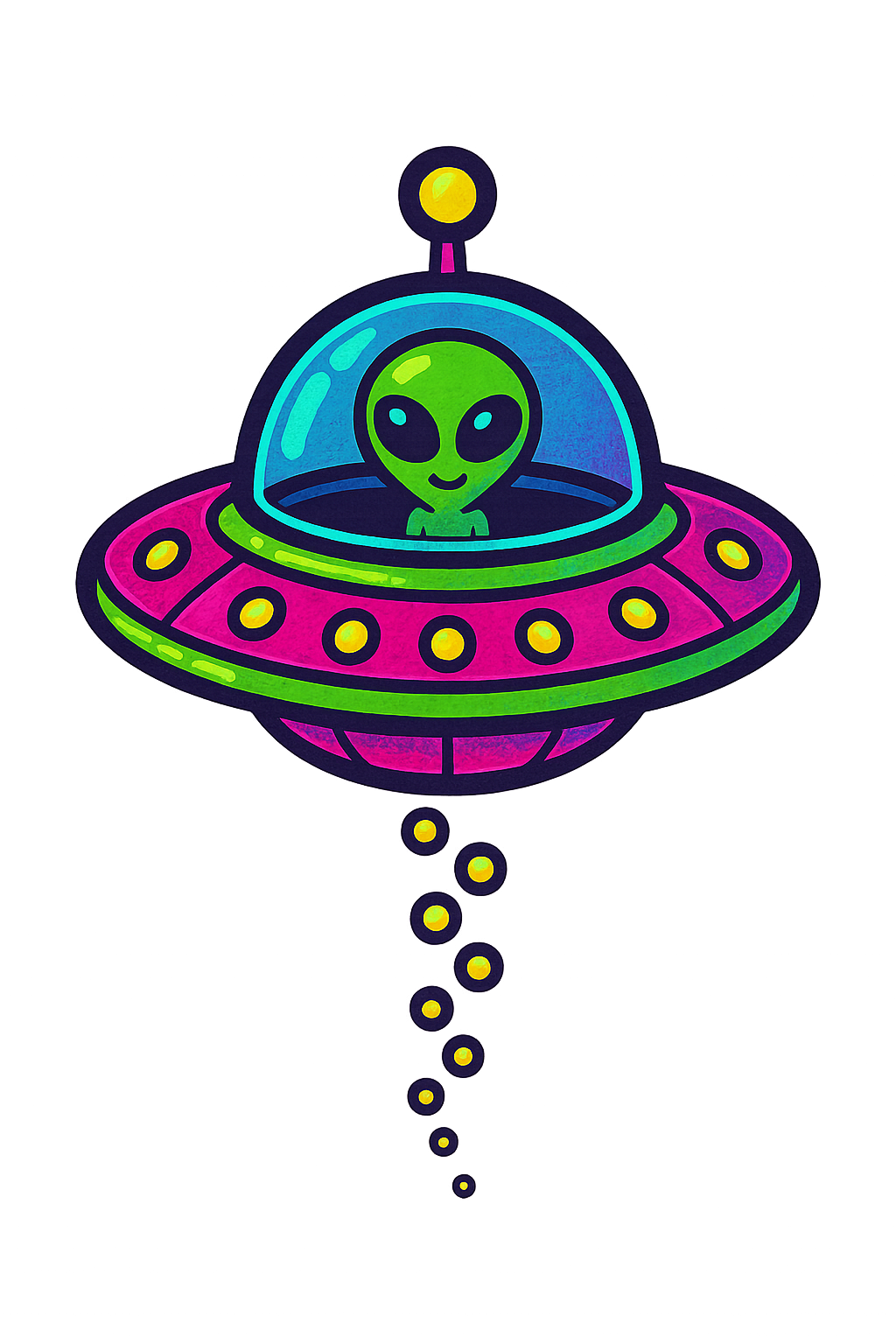Colorful UFO Embroidered Polo - Mutantur Labs LLC