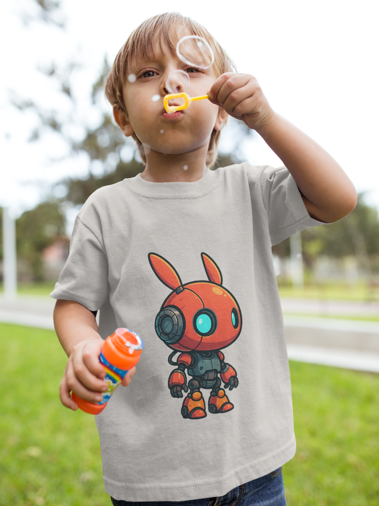 Happy RobotToddler T-shirt | Cute Sci-Fi Bunny Robot, Kids Tee - Mutantur Labs LLC