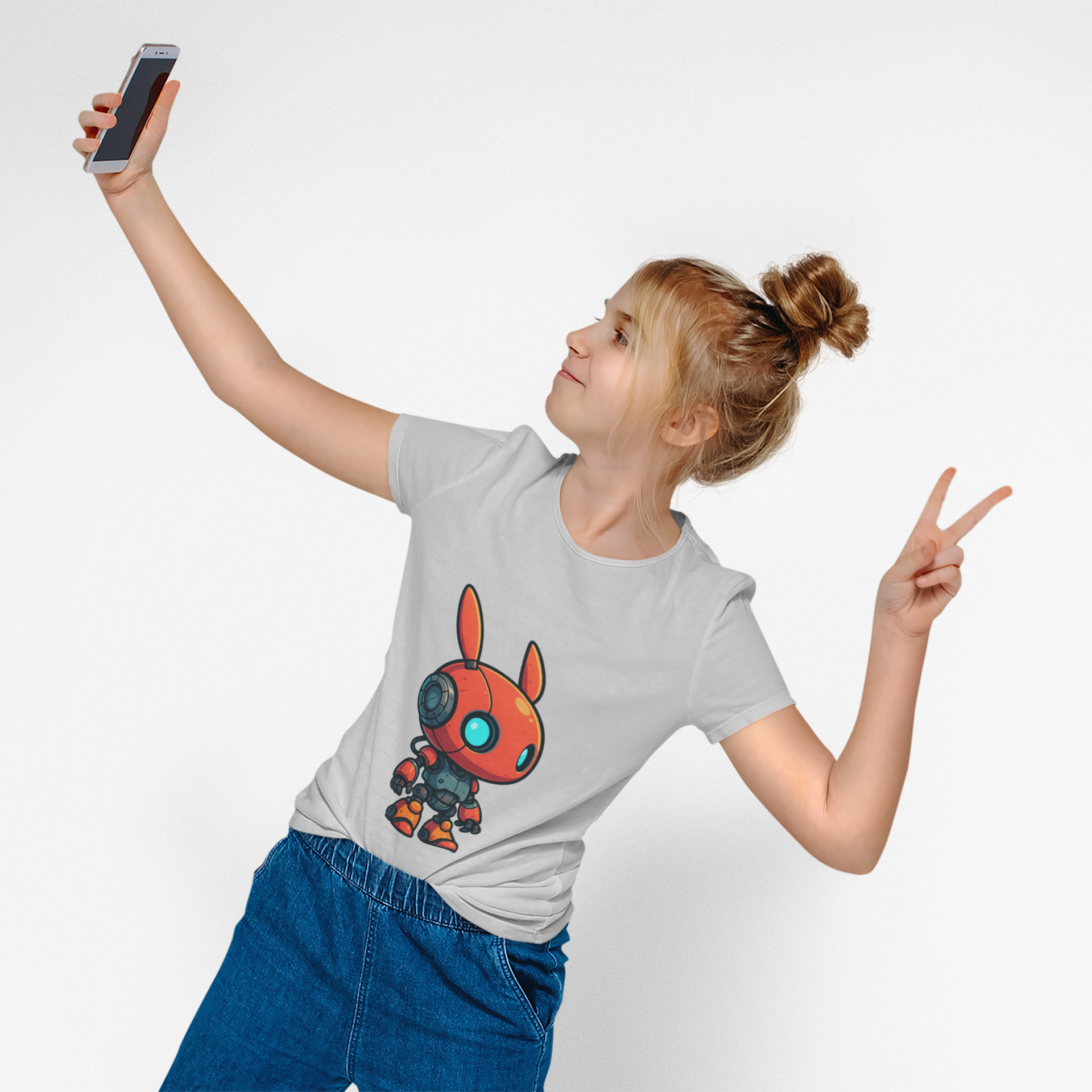 Happy RobotToddler T-shirt | Cute Sci-Fi Bunny Robot, Kids Tee - Mutantur Labs LLC