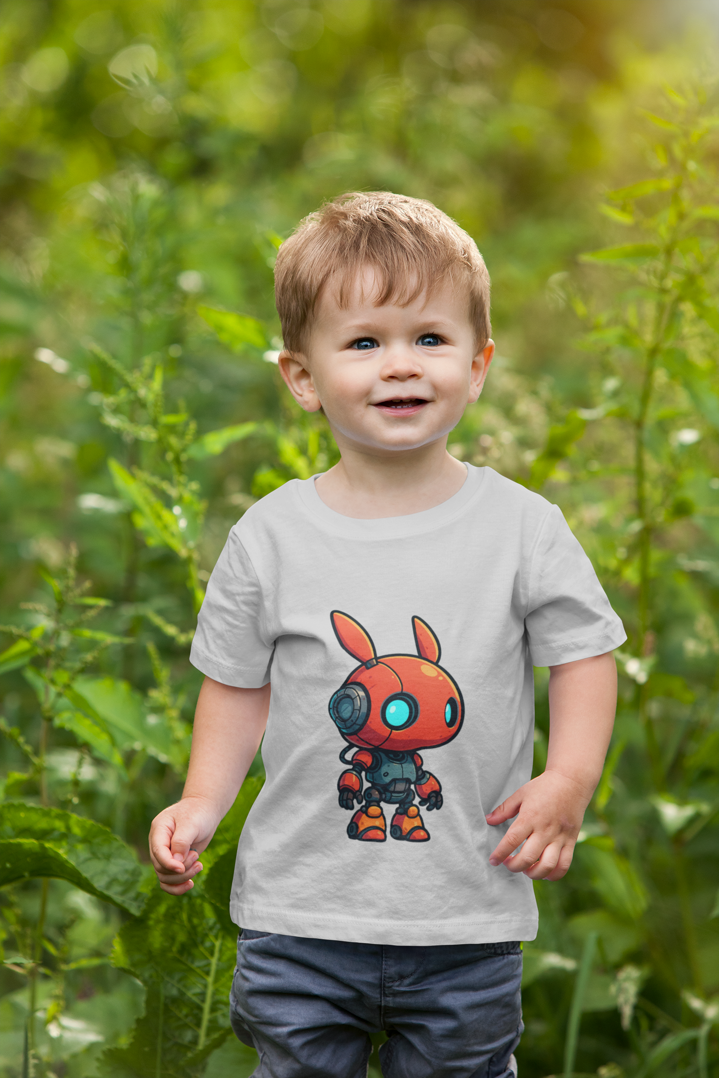 Happy RobotToddler T-shirt | Cute Sci-Fi Bunny Robot, Kids Tee - Mutantur Labs LLC