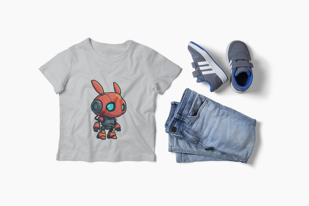 Happy RobotToddler T-shirt | Cute Sci-Fi Bunny Robot, Kids Tee - Mutantur Labs LLC