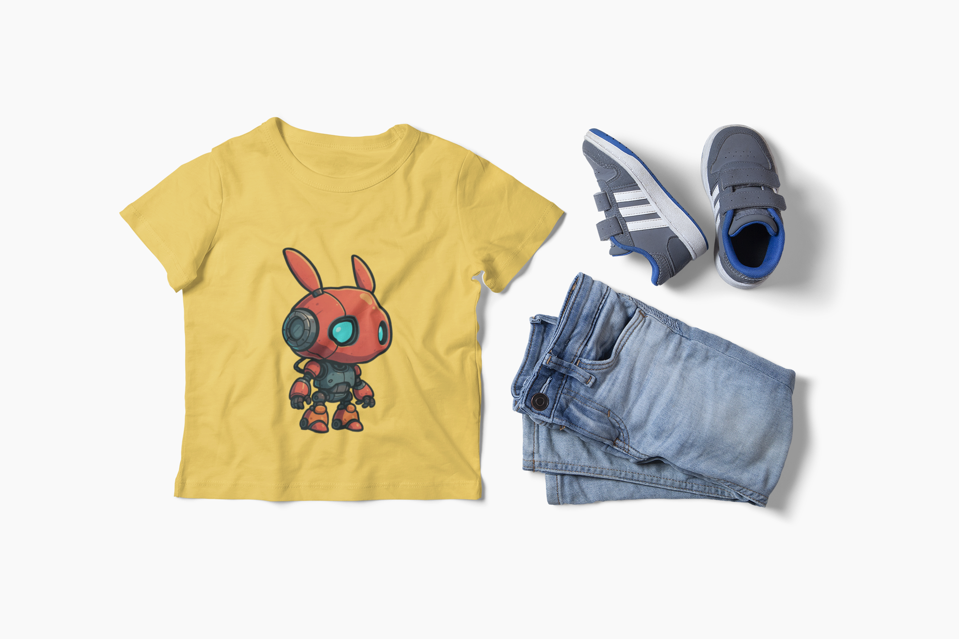 Happy RobotToddler T-shirt | Cute Sci-Fi Bunny Robot, Kids Tee - Mutantur Labs LLC