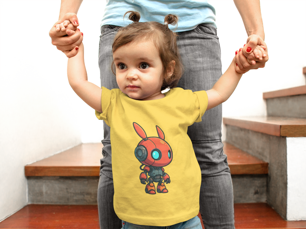 Happy RobotToddler T-shirt | Cute Sci-Fi Bunny Robot, Kids Tee - Mutantur Labs LLC