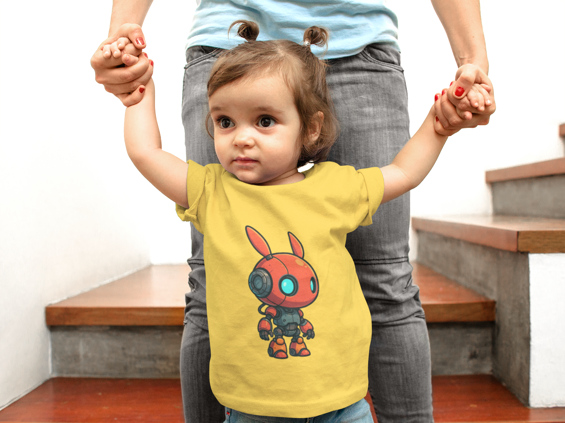 Happy RobotToddler T-shirt | Cute Sci-Fi Bunny Robot, Kids Tee - Mutantur Labs LLC