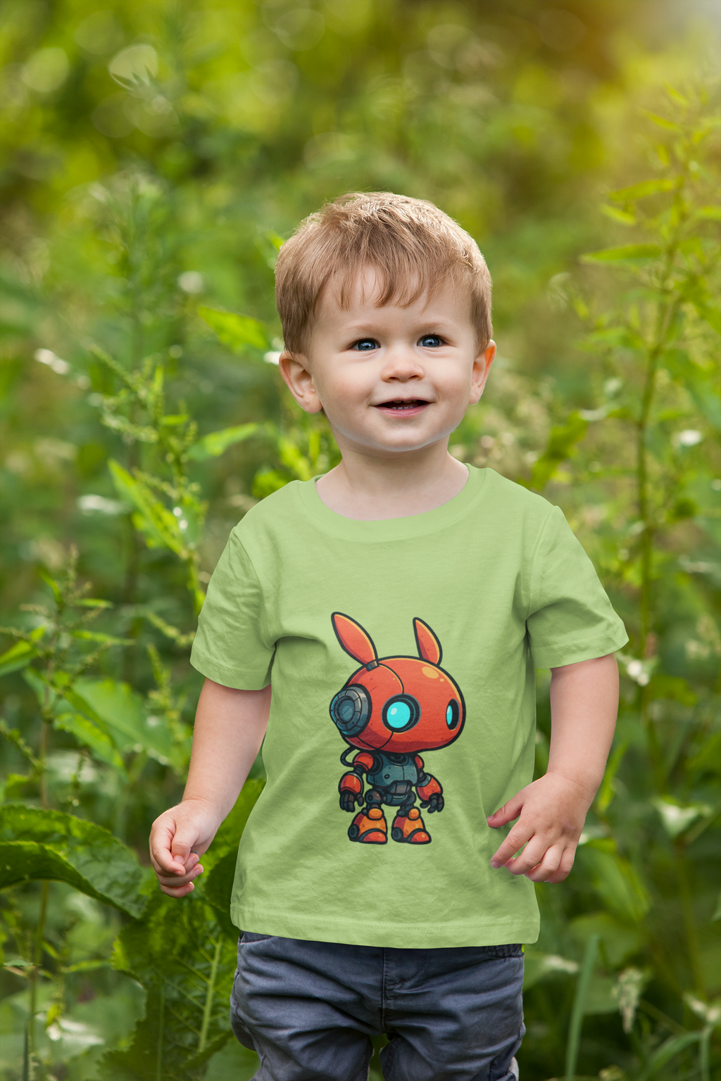 Happy RobotToddler T-shirt | Cute Sci-Fi Bunny Robot, Kids Tee - Mutantur Labs LLC