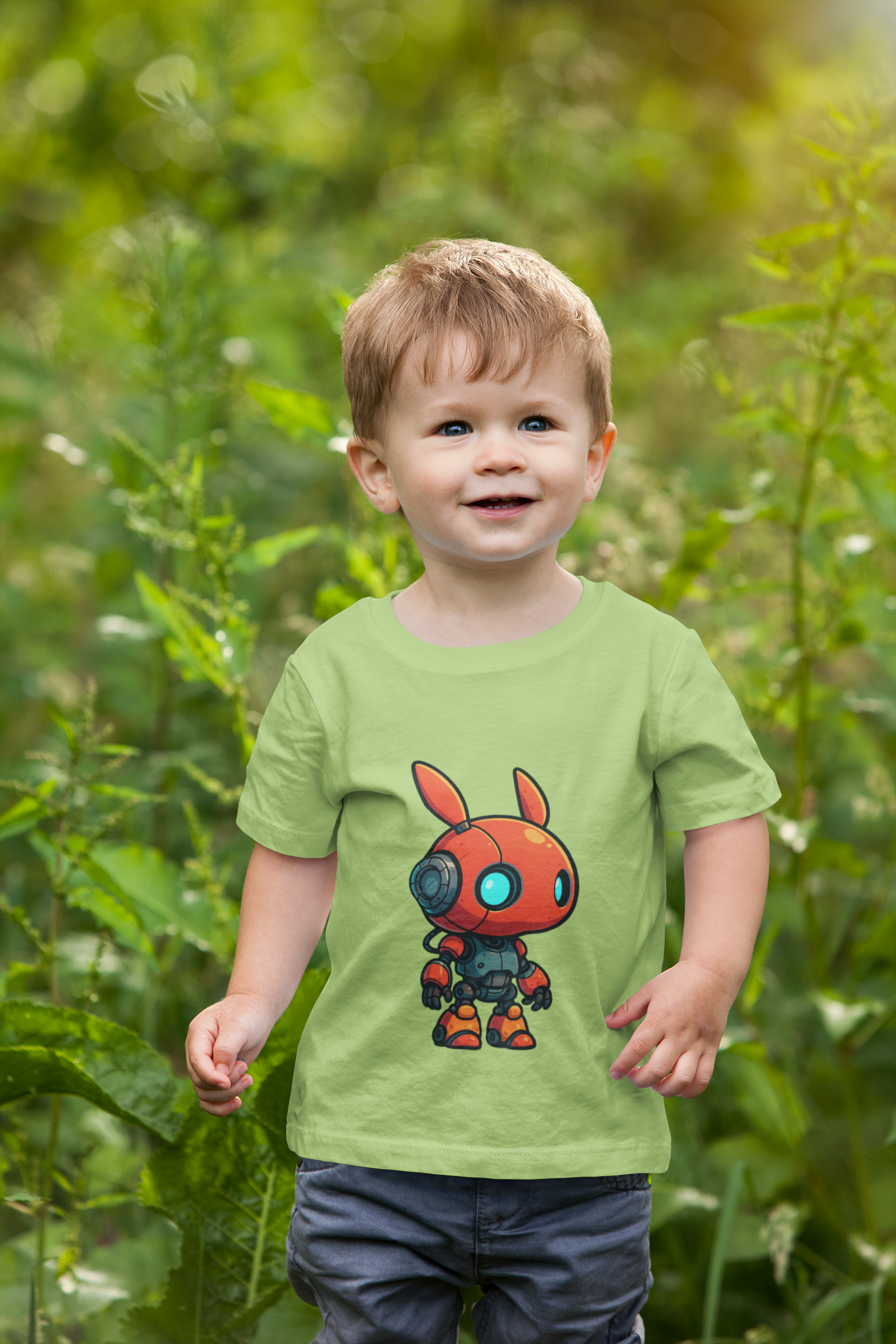 Happy RobotToddler T-shirt | Cute Sci-Fi Bunny Robot, Kids Tee - Mutantur Labs LLC