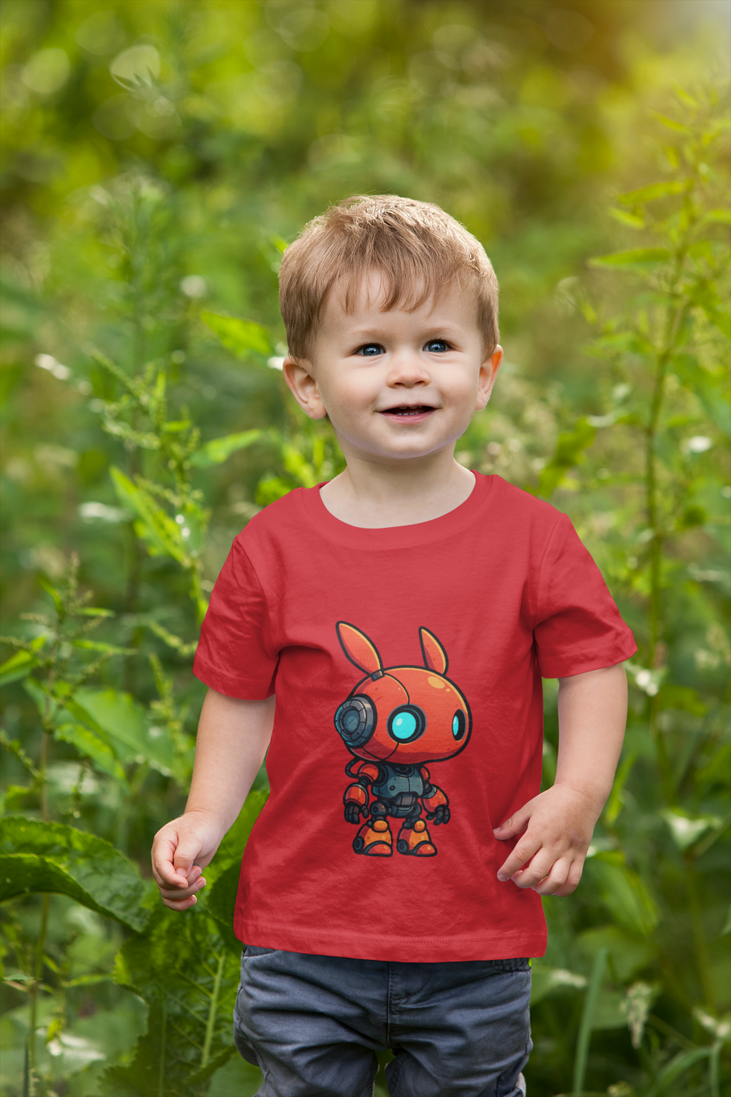 Happy RobotToddler T-shirt | Cute Sci-Fi Bunny Robot, Kids Tee - Mutantur Labs LLC