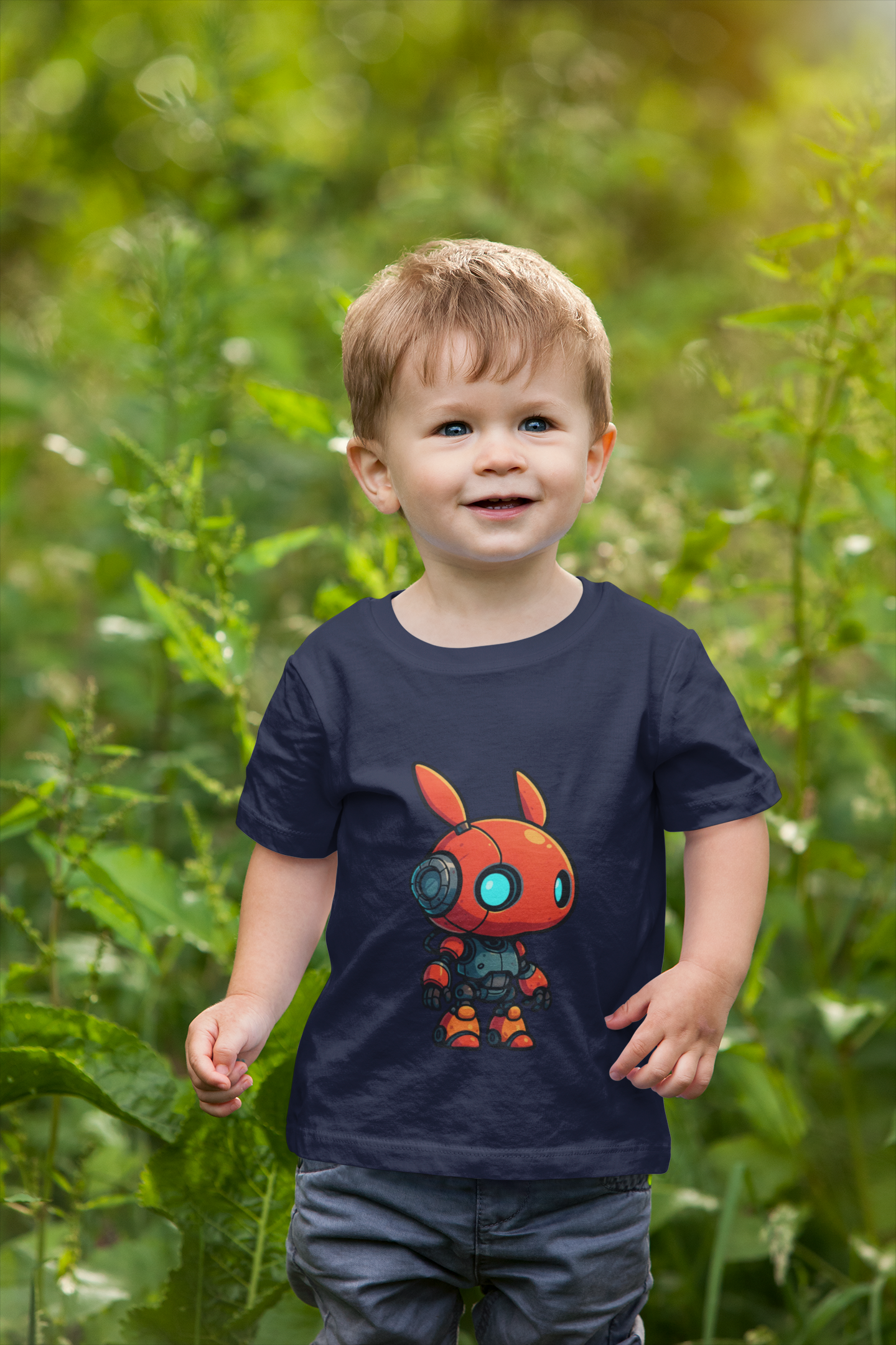 Happy RobotToddler T-shirt | Cute Sci-Fi Bunny Robot, Kids Tee - Mutantur Labs LLC