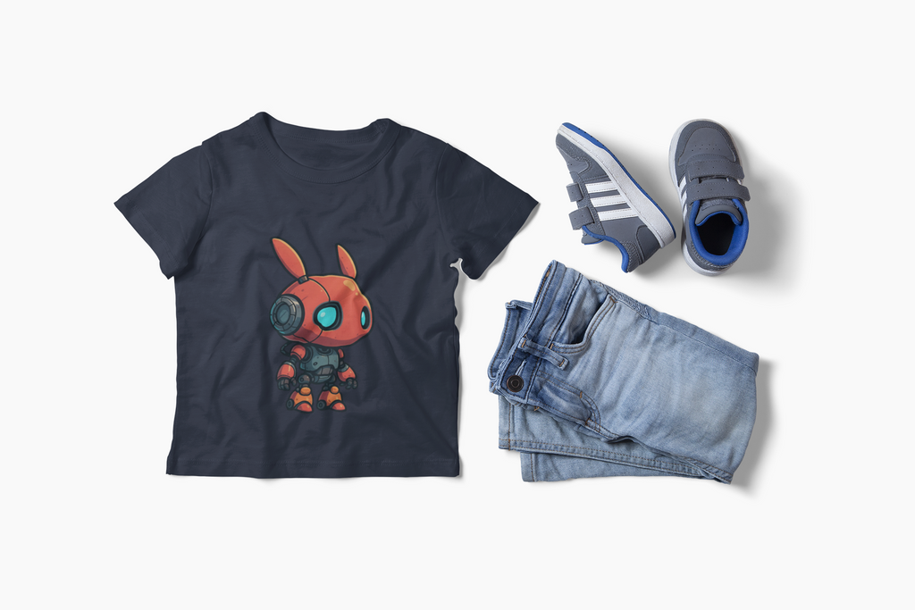 Happy RobotToddler T-shirt | Cute Sci-Fi Bunny Robot, Kids Tee - Mutantur Labs LLC