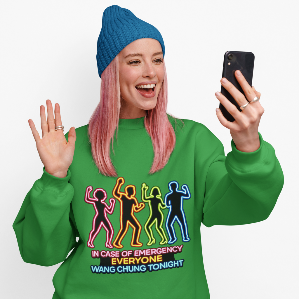 Emergency Everyone Wang Chung Tonight Sweatshirt, Cozy Playful Crewneck - Mutantur Labs LLC