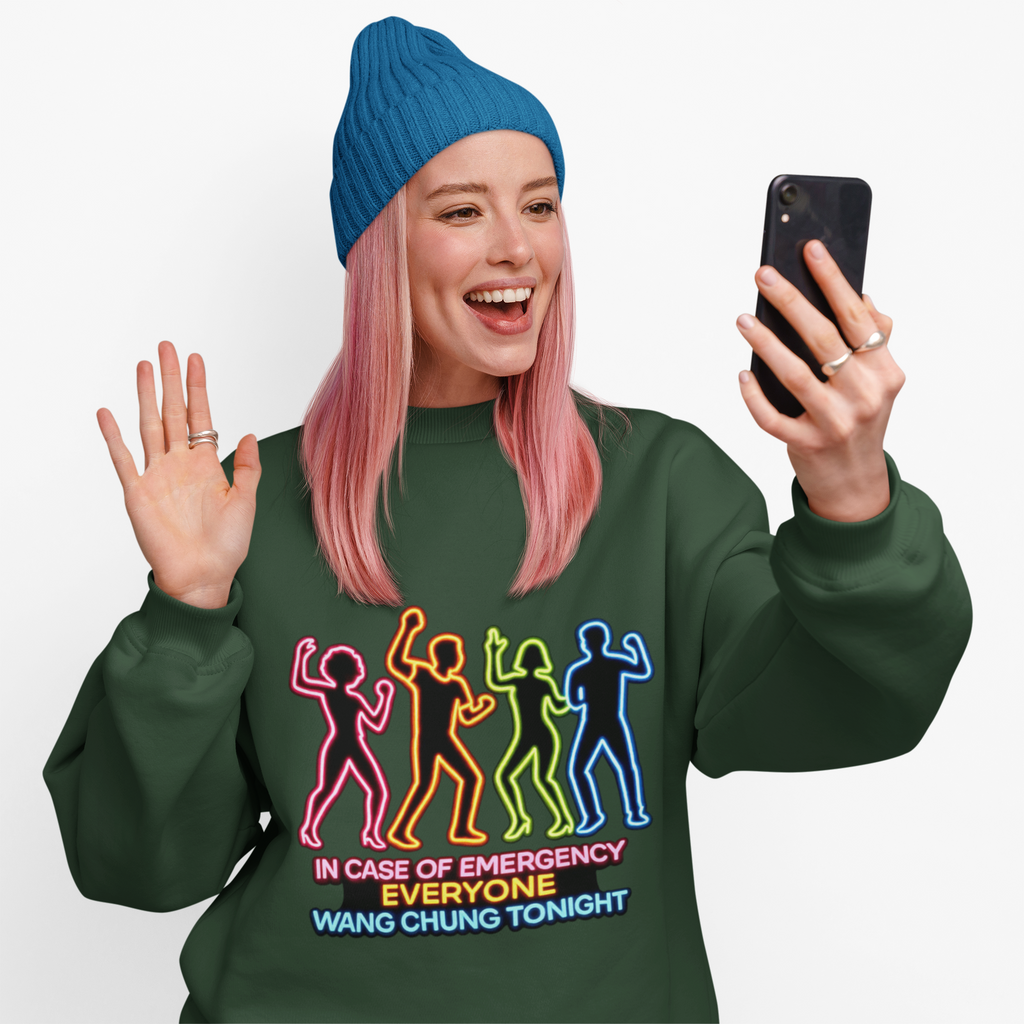 Emergency Everyone Wang Chung Tonight Sweatshirt, Cozy Playful Crewneck - Mutantur Labs LLC