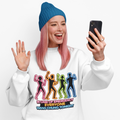 Wang Chung Tonight retro 80s music graphic sweatshirt, front view